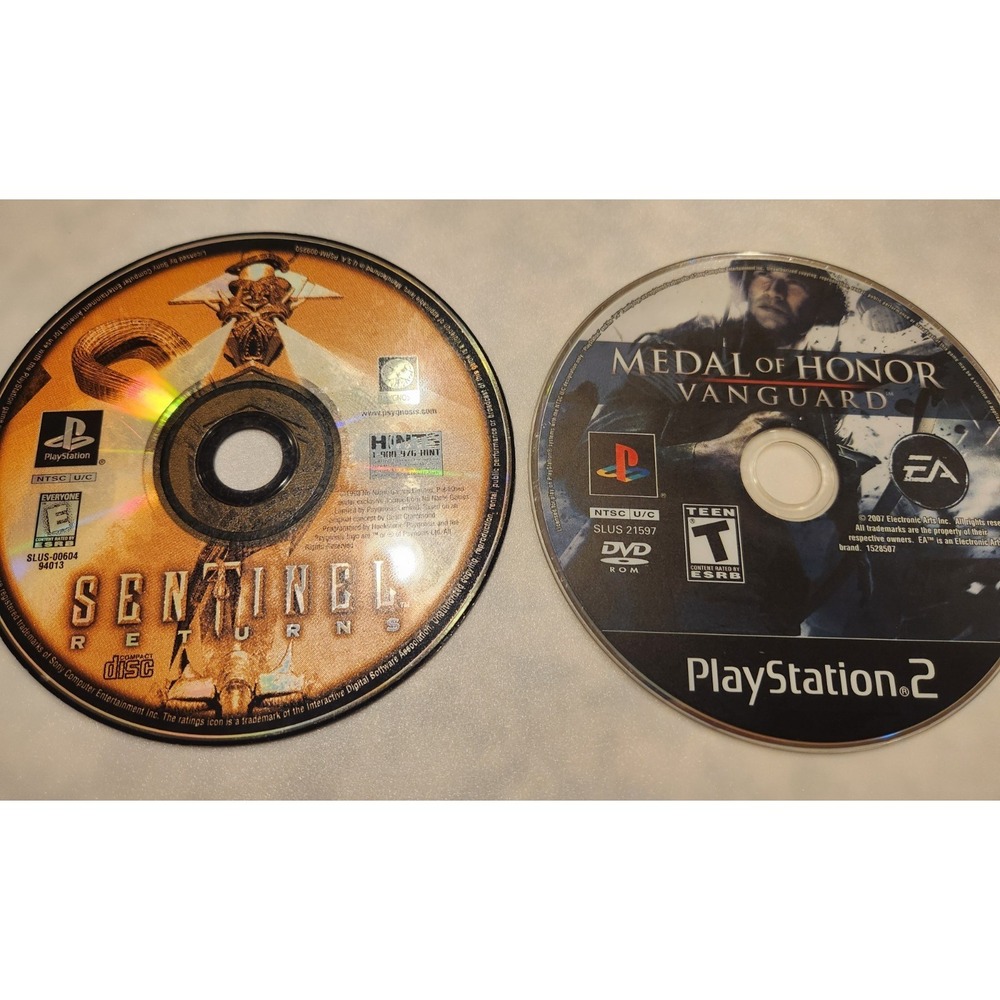Lot of 2 PlayStation 2 Games Medal Of Honor Vanguard  & Sentinel Returns Tested